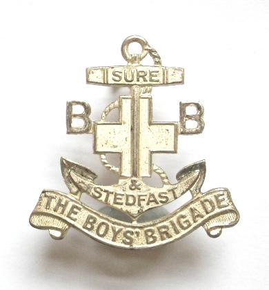 Boys Brigade officers frosted silver collar badge
