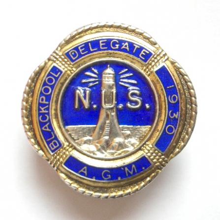 National Union of Seamen 1930 Annual General Meeting Blackpool Badge