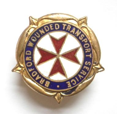 WW1 Bradford Wounded Transport Service lapel badge