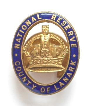 WW1 National Reserve County of Lanark home front badge