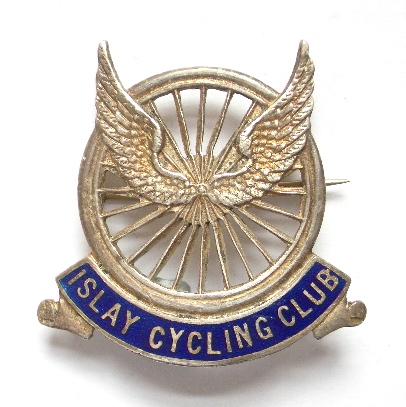 Islay Cycling Club Scottish Hebrides winged bicycle wheel badge