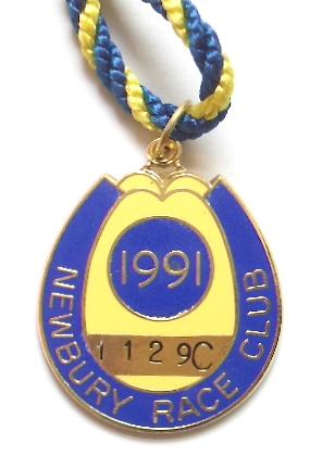 1991 Newbury Racecourse horse racing club badge