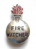 WW2 Fire Watcher volunteer war workers lapel badge
