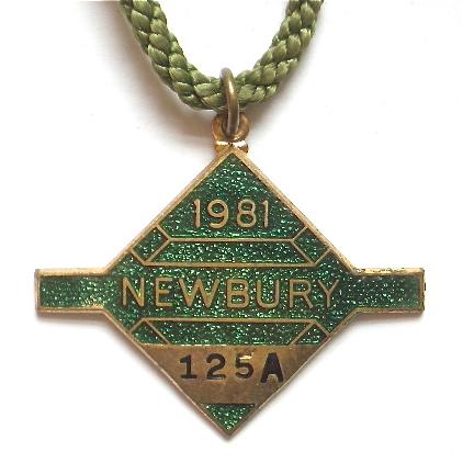 1981 Newbury Racecourse horse racing club badge
