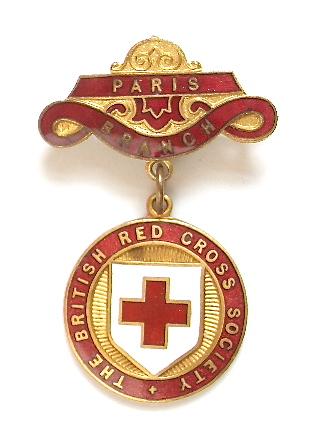 WW1 British Red Cross Society Paris branch wartime badge
