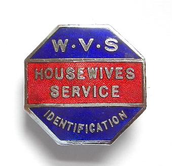WVS Housewives Service identification wartime badge