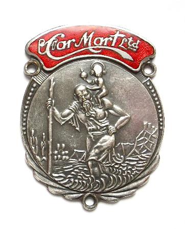 Car Mart Ltd St Christopher motor car dashboard badge c1930s