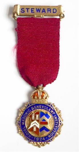 Royal Masonic Benevolent Institution 1924 Steward Jewel