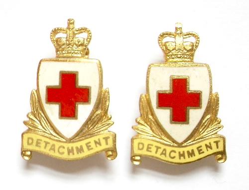 British Red Cross Society Detachment pair of collar badges