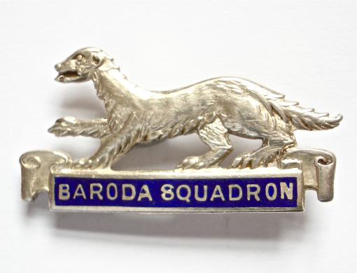 WW2 RAF No124 Baroda Spitfire Fighter Squadron 1945 silver badge