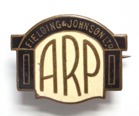 WW2 Fielding & Johnson Lt air raid precautions ARP badge