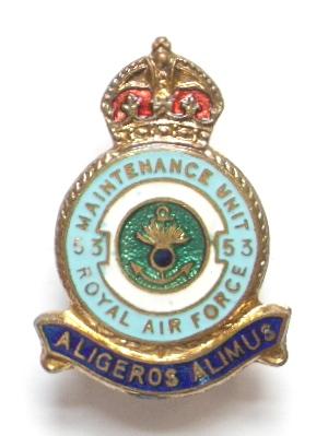 RAF No 53 Maintenance Unit Royal Air Force Badge c1940s