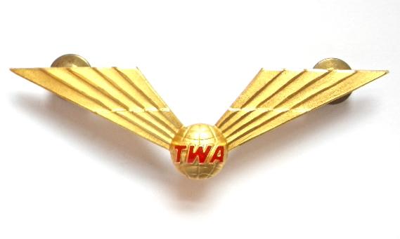 Trans World Airlines purser wing hallmarked badge by Blackington