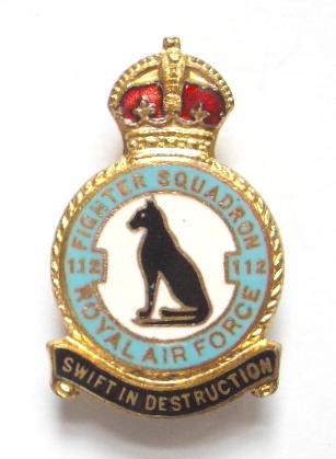 RAF No 112 Fighter Squadron Royal Air Force Badge c1940s