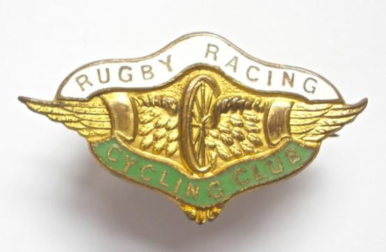 Rugby Racing Cycling Club winged wheel membership badge c1940s 