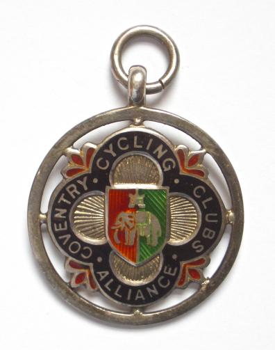 Coventry Cycling Clubs Alliance 1936 silver medal badge