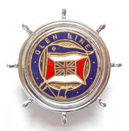 Glen Line Shipping Line Company flag ships wheel badge