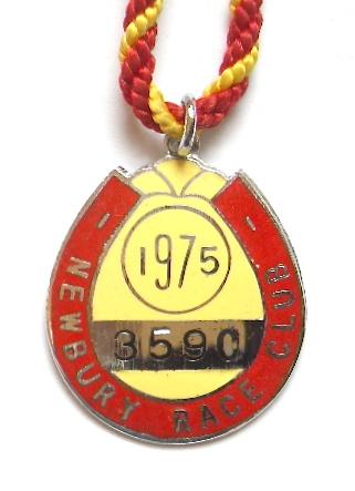 1975 Newbury Racecourse horse racing club members badge