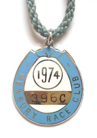 1974 Newbury Racecourse horse racing club members badge