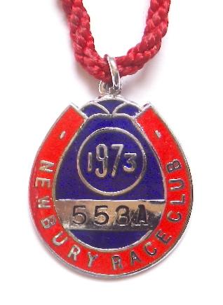 1973 Newbury Racecourse horse racing club members badge