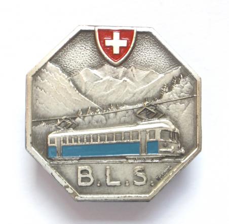 BernLötschbergSimplon Railway BLS Swiss train badge