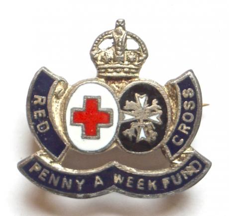 WW2 British Red Cross & Order of St John Penny A Week Fund Badge