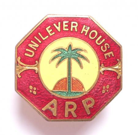 WW2 Unilever House ARP air raid precautions badge