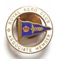 Royal Aero Club Associate Member gentlemens lapel badge c1950