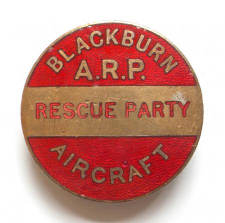 Blackburn Aircraft ARP Rescue Party air raid precautions badge