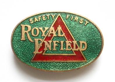 Royal Enfield Safety First motorcycle badge c1940 