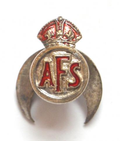WW2 Auxiliary Fire Service miniature pattern AFS lapel badge
