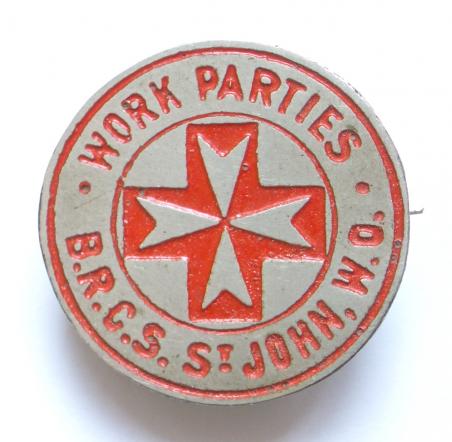 WW2 BRCS & Order of St John war organization work parties badge