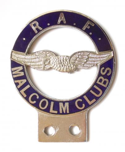 RAF Malcolm Clubs motor car grill badge