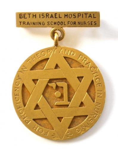 Beth Israel Hospital training school for nurses gold badge