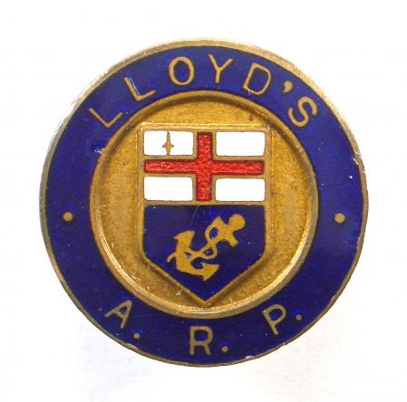 WW2 LLoyds maritime shipping ARP air raid precaution badge