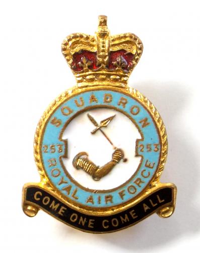 RAF No 253 Battle of Britain Squadron Royal Air Force Badge c1953 to 57 