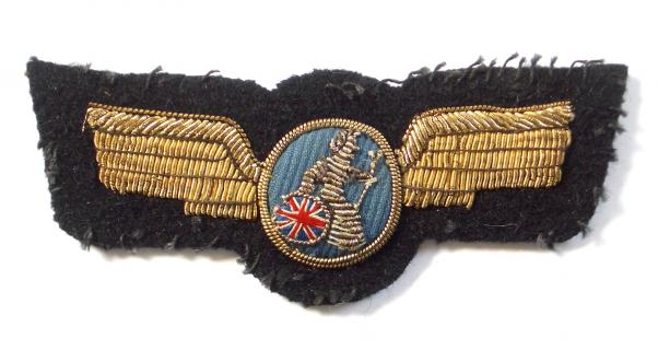 Britannia Airways gold bullion pilot's wing airline badge