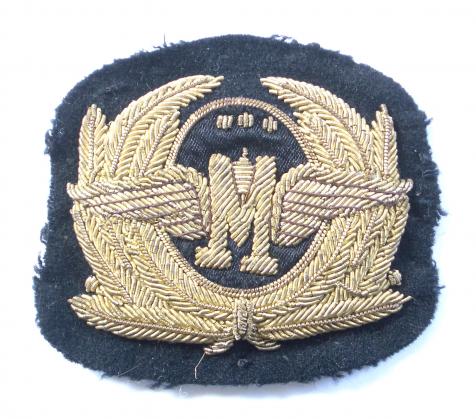 Monarch Airlines gold bullion cloth officers cap badge