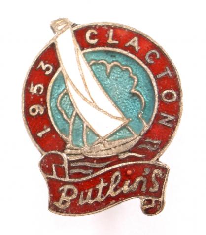 Butlins 1953 Clacton Holiday Camp sailing yacht badge
