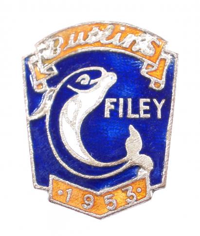 Butlins 1953 Filey Holiday Camp leaping fish badge