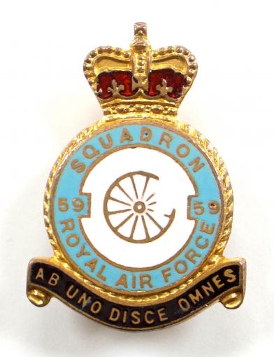 RAF No 59 Squadron Royal Air Force badge c1950s