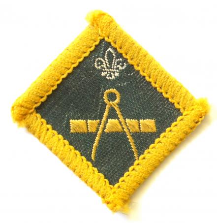 Boy Scouts Map Maker proficiency instructor nylon badge 1967 to 71