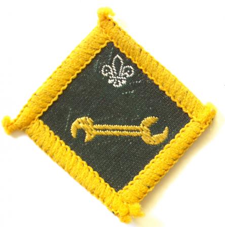 Boy Scouts Mechanic proficiency instructor nylon badge c1967 to 1971