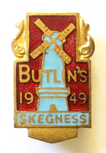 Butlins 1949 Skegness Holiday Camp Blue Windmill Badge.