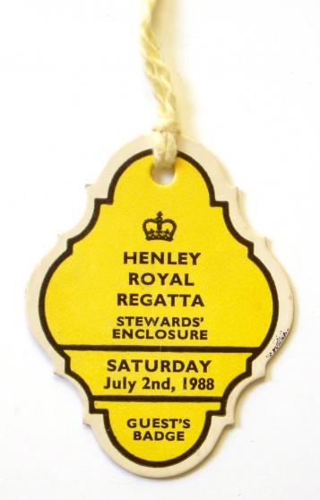 Henley Royal Regatta 1988 stewards enclosure card guest badge