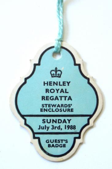 Henley Royal Regatta 1988 stewards enclosure card guest badge