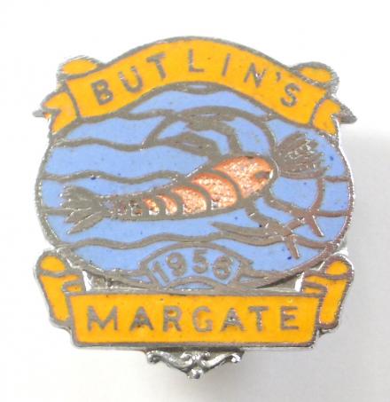Butlins 1956 Margate Holiday Camp prawn badge