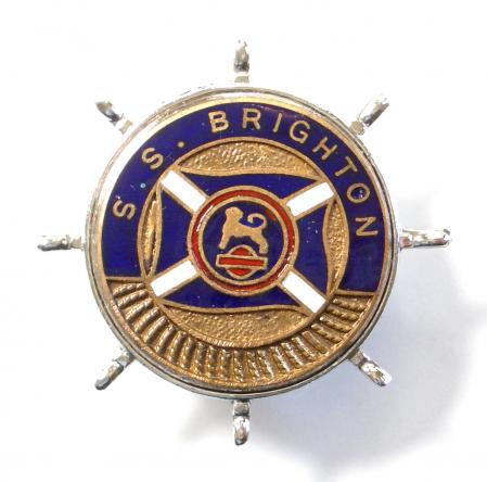 British Railways SS Brighton ships wheel badge 1949 to 1967