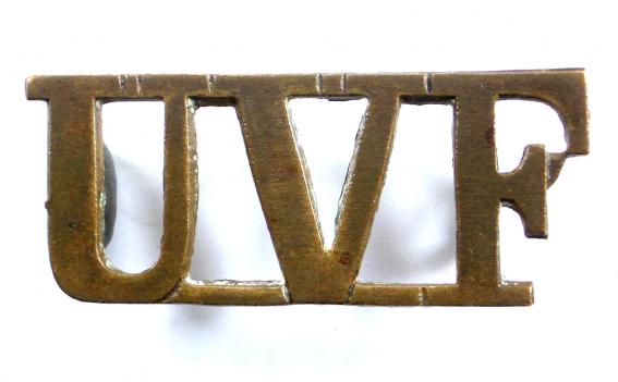 Ulster Volunteer Force UVF brass shoulder title badge