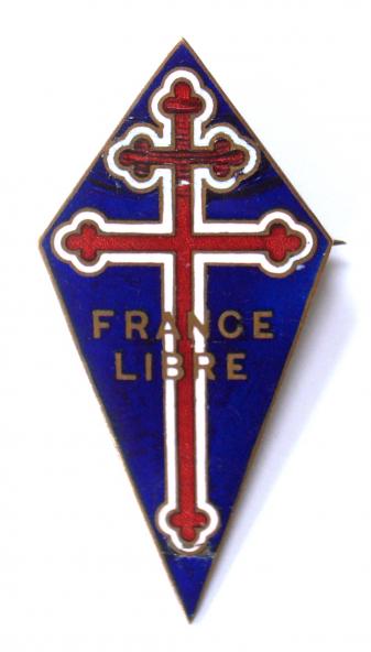 WW2 Free French Navy FNLF officers full size numbered breast badge